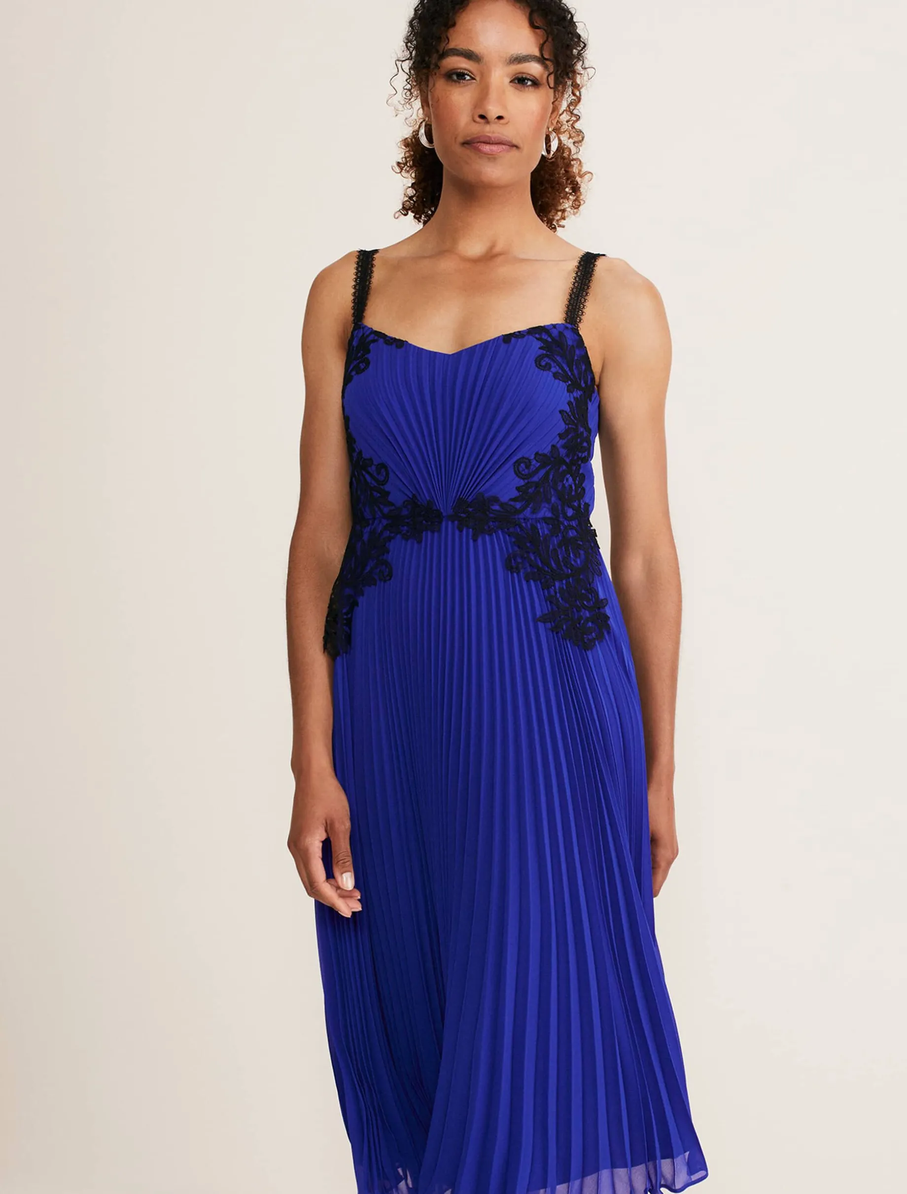 Dresses^Phase Eight Tiffany Lace Pleated Midi Dress Cobalt