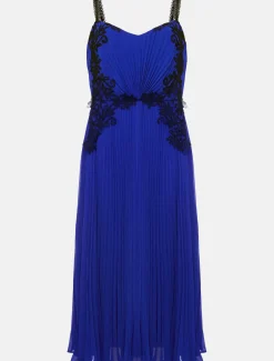 Dresses^Phase Eight Tiffany Lace Pleated Midi Dress Cobalt