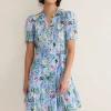 Dresses^Phase Eight Velma Cotton Floral Mini Dress Blue