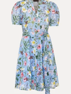 Dresses^Phase Eight Velma Cotton Floral Mini Dress Blue