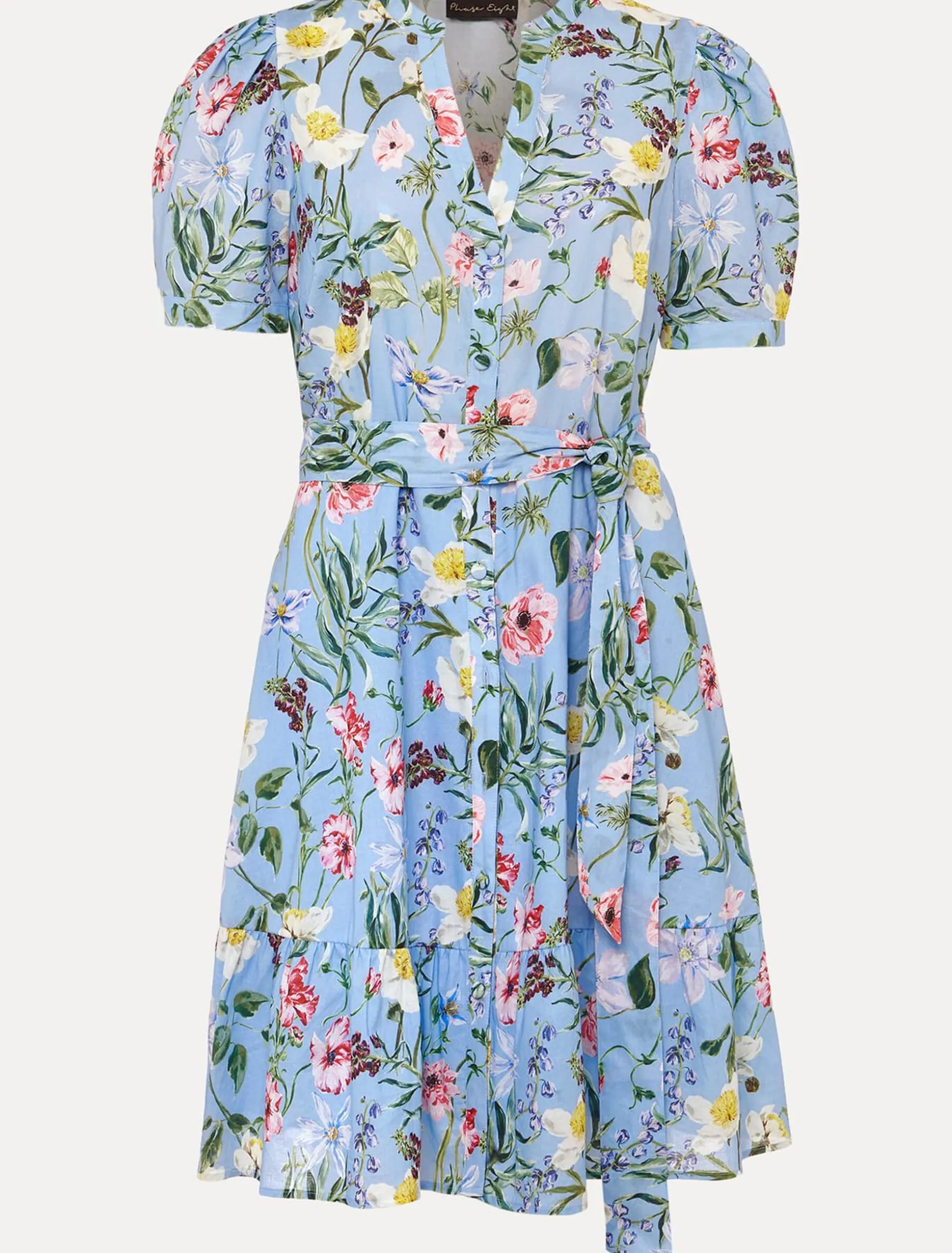 Dresses^Phase Eight Velma Cotton Floral Mini Dress Blue