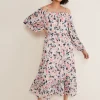 Dresses^Phase Eight Vicky Off Shoulder Printed Dress Multi-Coloured