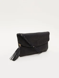 Bags^Phase Eight Woven Cross Body Bag Black