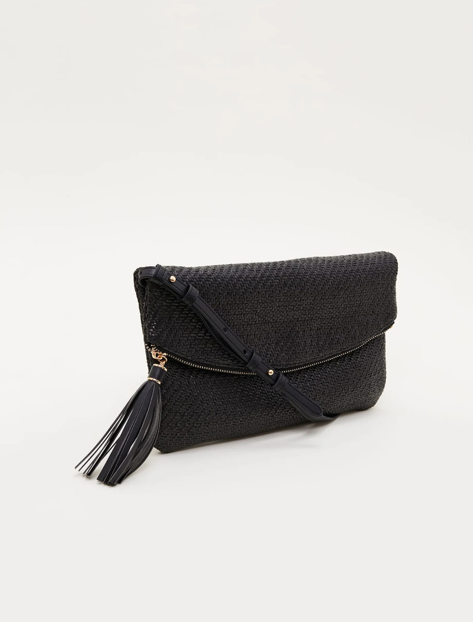 Bags^Phase Eight Woven Cross Body Bag Black