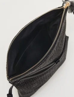 Bags^Phase Eight Woven Cross Body Bag Black