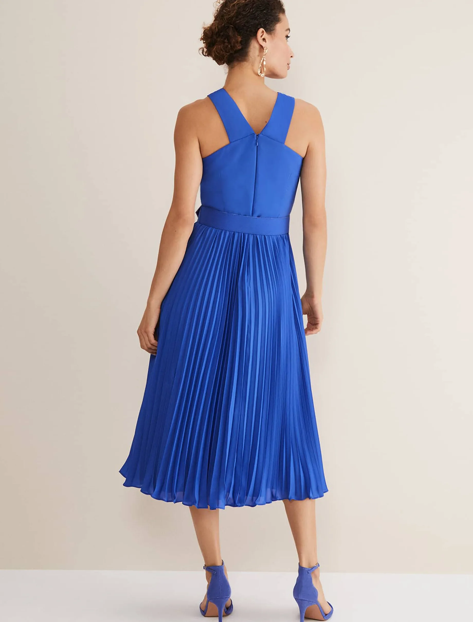Dresses^Phase Eight Yas Twist Neck Dress Azure Blue
