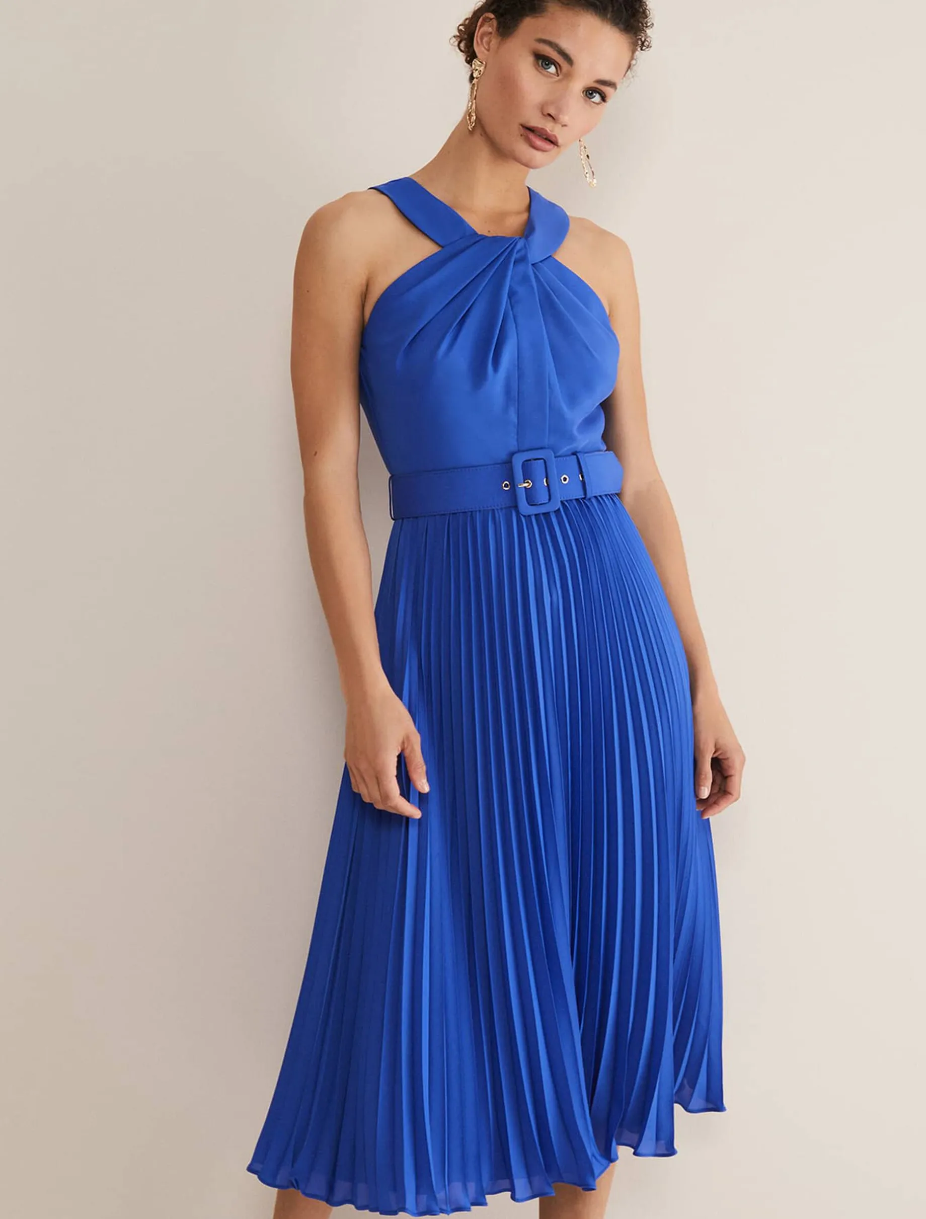 Dresses^Phase Eight Yas Twist Neck Dress Azure Blue