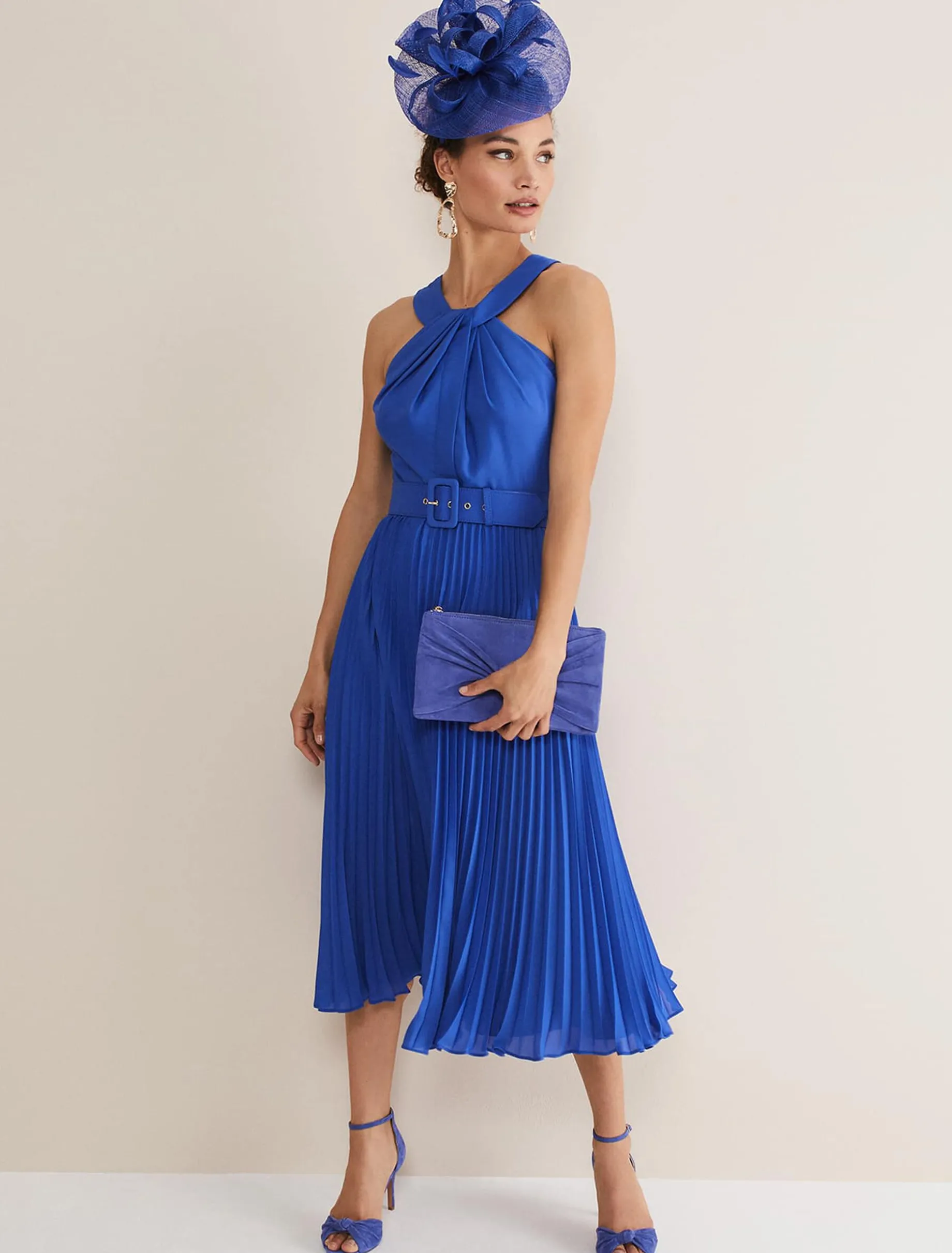 Dresses^Phase Eight Yas Twist Neck Dress Azure Blue