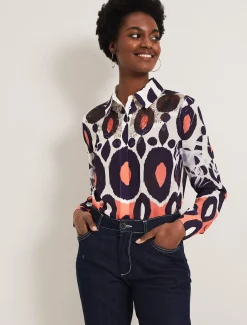 Shirts & Blouses^Phase Eight Zuri Print Blouse Orange/Multi